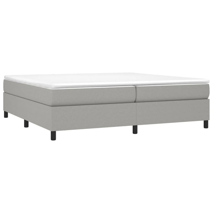 Pat box spring cu saltea, gri deschis, 200x200 cm, textil - WALTI WALTI
