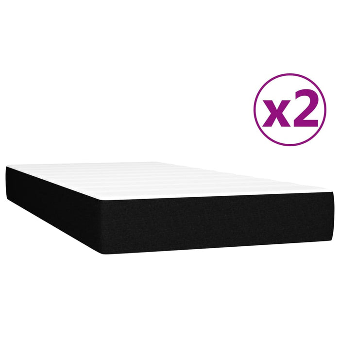 Pat box spring cu saltea, negru, 200x200 cm, textil - WALTI WALTI