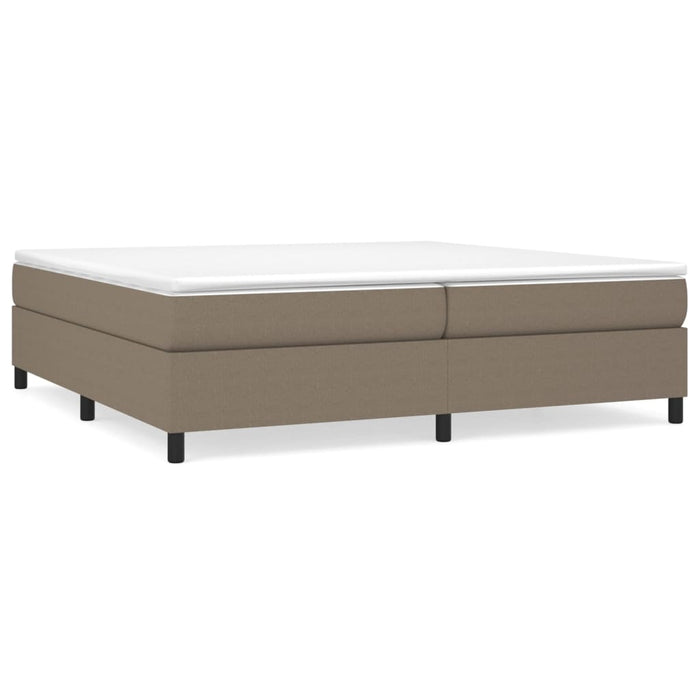 Pat box spring cu saltea, gri taupe, 200x200 cm, textil WALTI