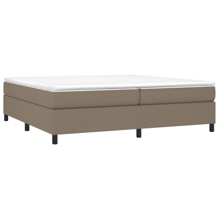 Pat box spring cu saltea, gri taupe, 200x200 cm, textil WALTI