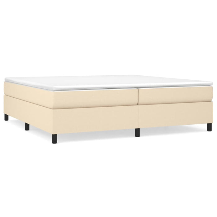 Pat box spring cu saltea, crem, 200x200 cm, textil - WALTI WALTI