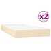Pat box spring cu saltea, crem, 200x200 cm, textil - WALTI WALTI