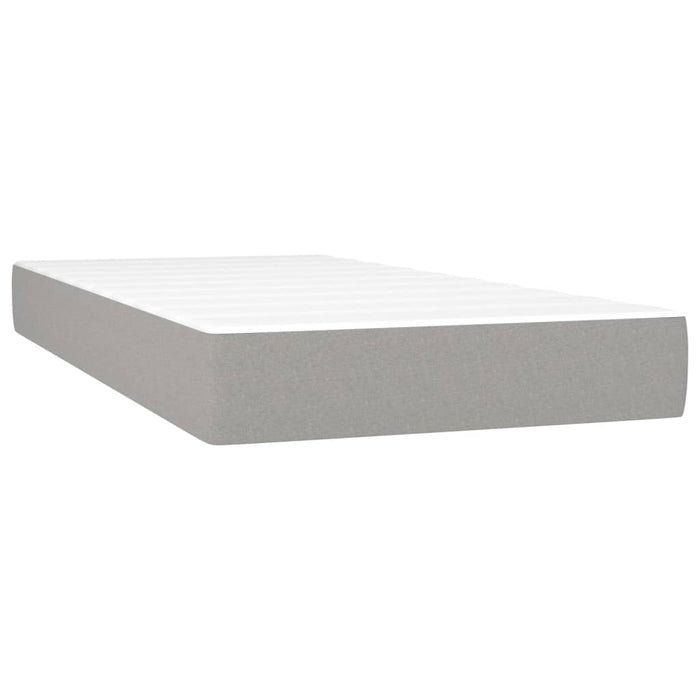 Pat box spring cu saltea, gri deschis, 80x200 cm, textil - WALTI WALTI