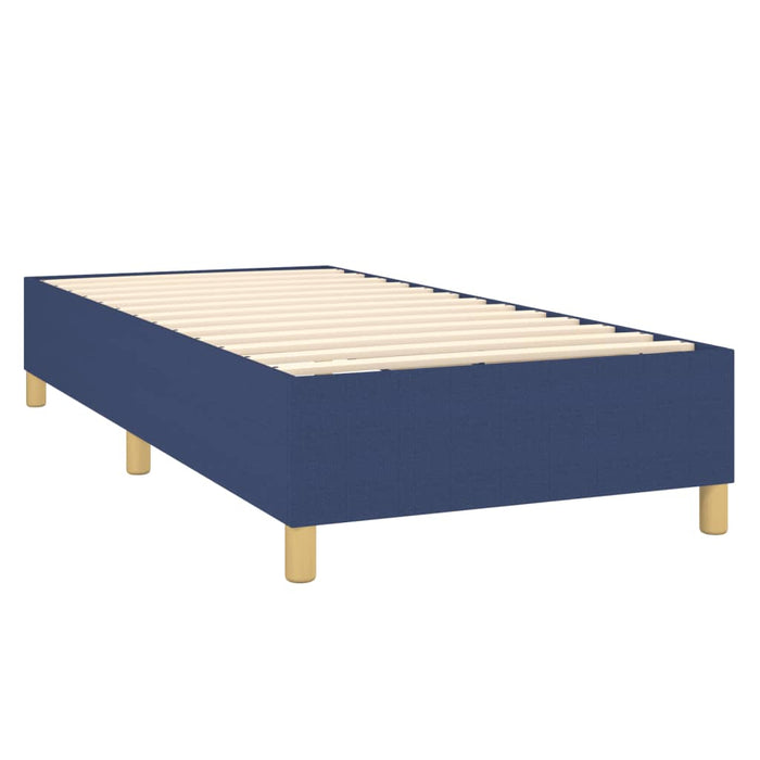 Pat box spring cu saltea, albastru, 80x200 cm, textil - WALTI WALTI