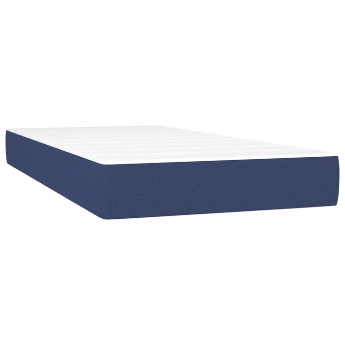 Pat box spring cu saltea, albastru, 80x200 cm, textil - WALTI WALTI