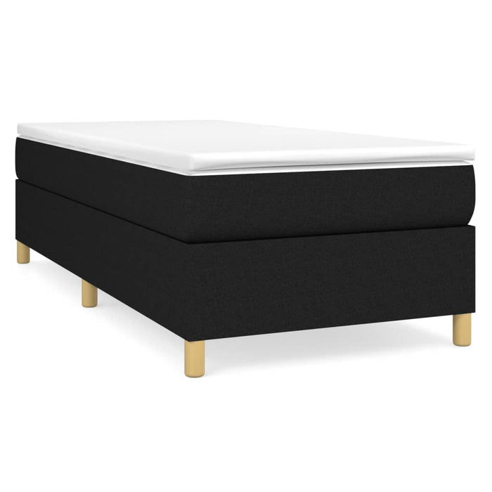 Pat box spring cu saltea, negru, 100x200 cm, textil - WALTI WALTI