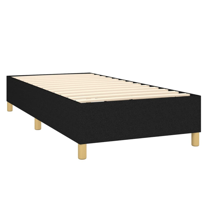 Pat box spring cu saltea, negru, 100x200 cm, textil - WALTI WALTI