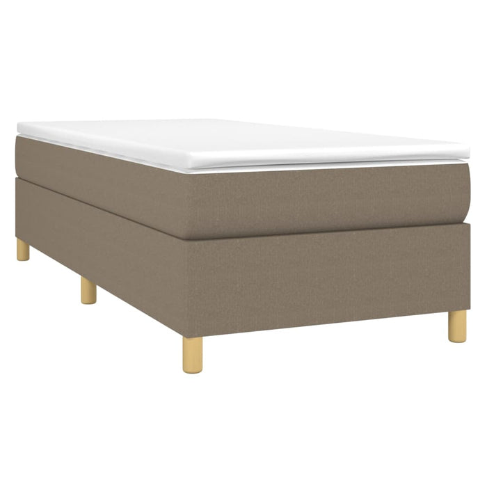 Pat box spring cu saltea, gri taupe, 100x200 cm, textil - WALTI WALTI