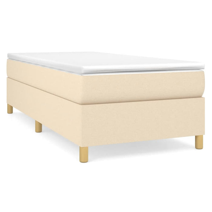 Pat box spring cu saltea, crem, 100x200 cm, textil - WALTI WALTI