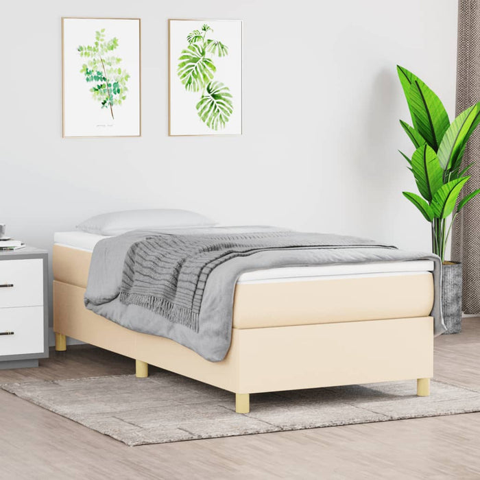 Pat box spring cu saltea, crem, 100x200 cm, textil - WALTI WALTI