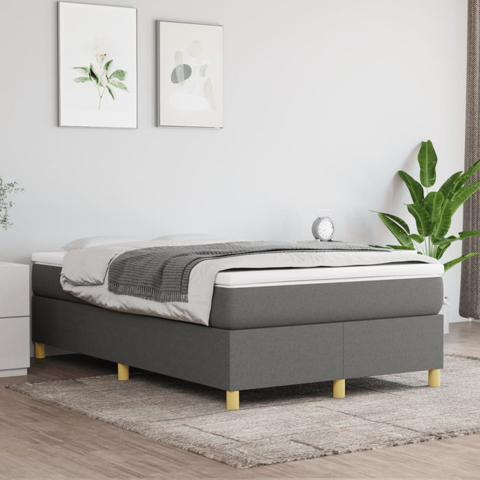Pat box spring cu saltea, gri închis, 120x200 cm, textil - WALTI WALTI