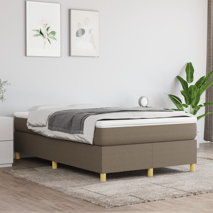 Pat box spring cu saltea, gri taupe, 120x200 cm, textil - WALTI WALTI