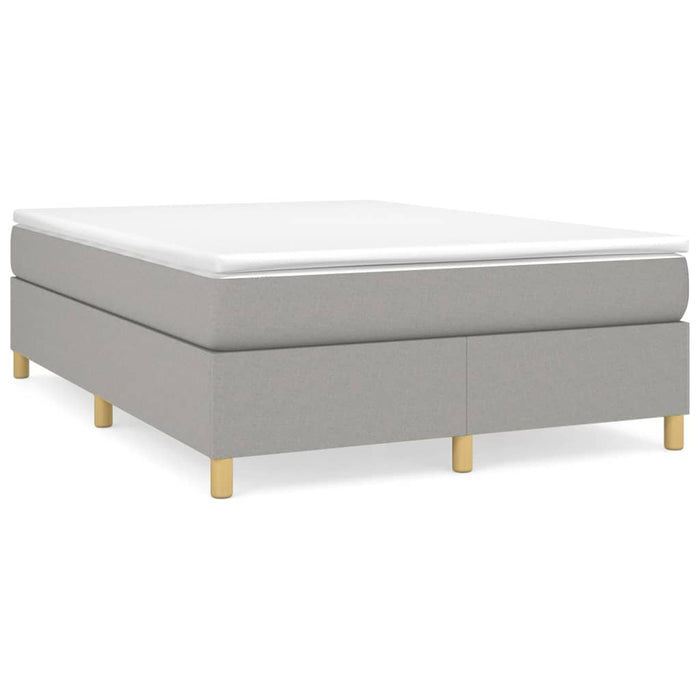 Pat box spring cu saltea, gri deschis, 140x190 cm, textil - WALTI WALTI
