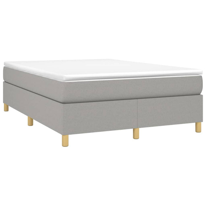 Pat box spring cu saltea, gri deschis, 140x190 cm, textil - WALTI WALTI