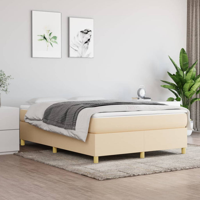 Pat continental cu saltea, crem, 140x200 cm, material textil - WALTI WALTI
