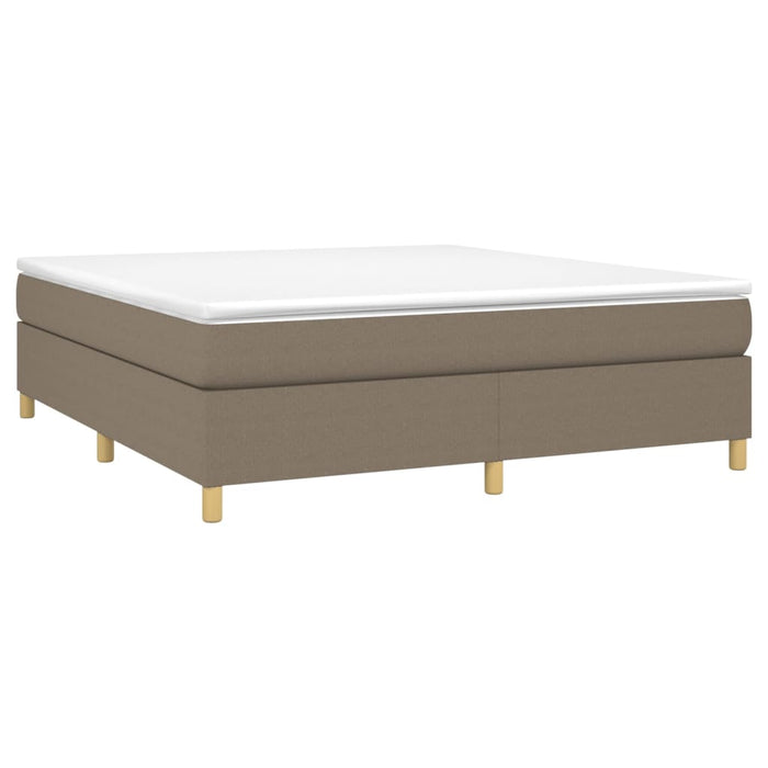 Pat box spring cu saltea, gri taupe, 160x200 cm material textil - WALTI WALTI