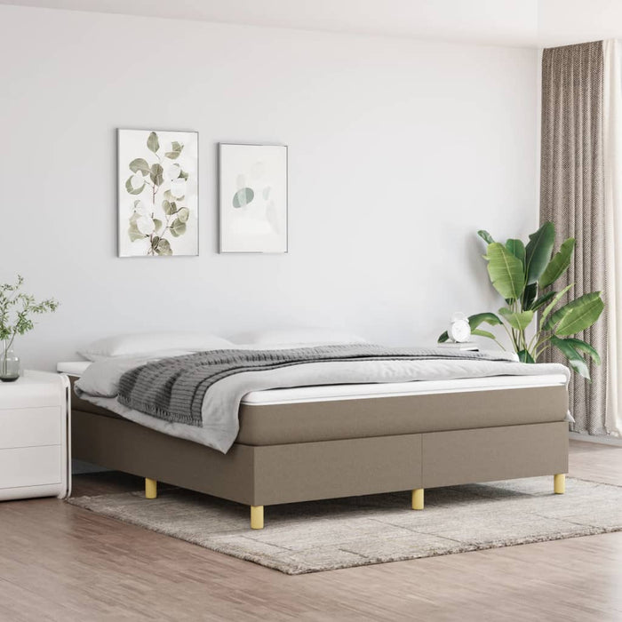 Pat box spring cu saltea, gri taupe, 160x200 cm material textil - WALTI WALTI