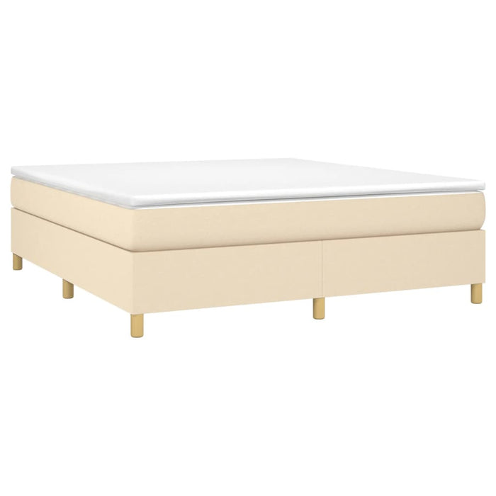 Pat box spring cu saltea, crem, 160x200 cm, material textil - WALTI WALTI