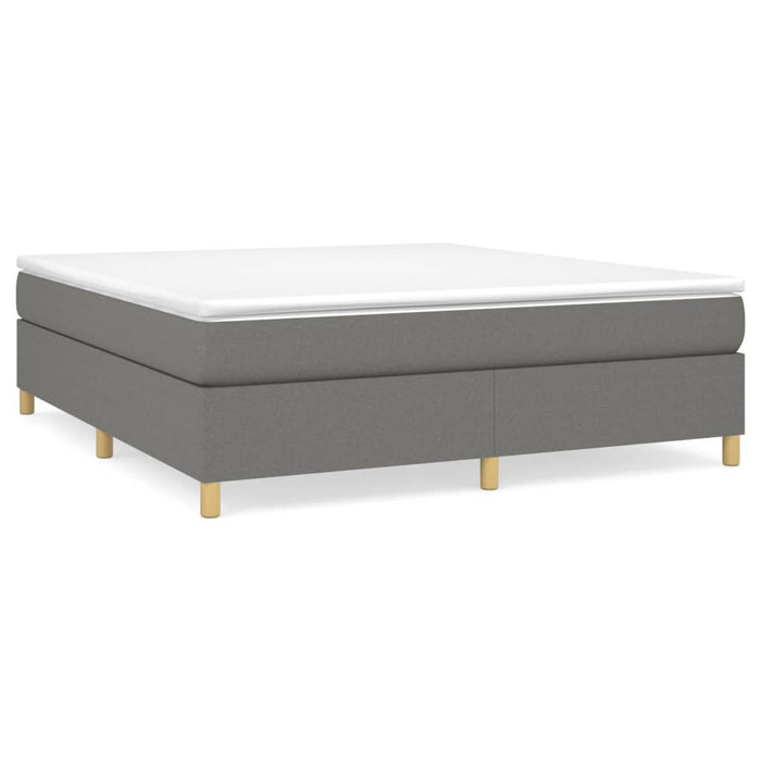 Pat box spring cu saltea, gri închis, 180x200 cm, textil - WALTI WALTI
