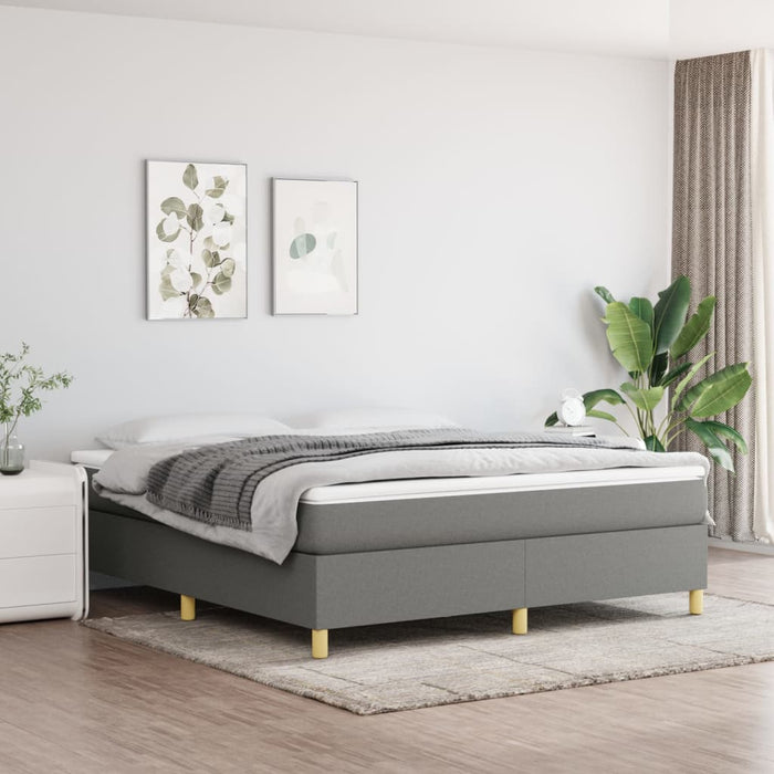 Pat box spring cu saltea, gri închis, 180x200 cm, textil - WALTI WALTI