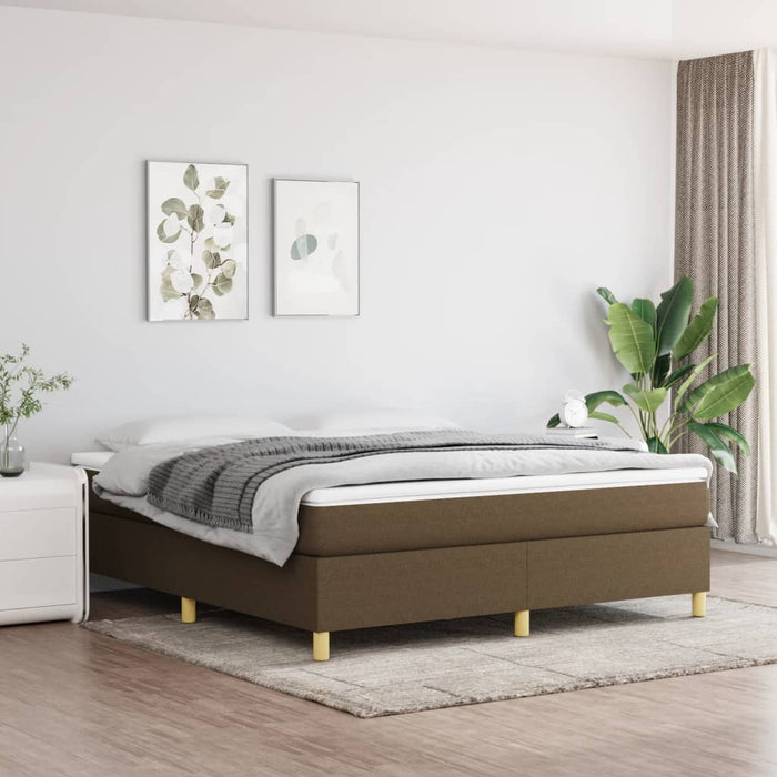 Pat continental cu saltea maro închis 180x200cm material textil - WALTI WALTI