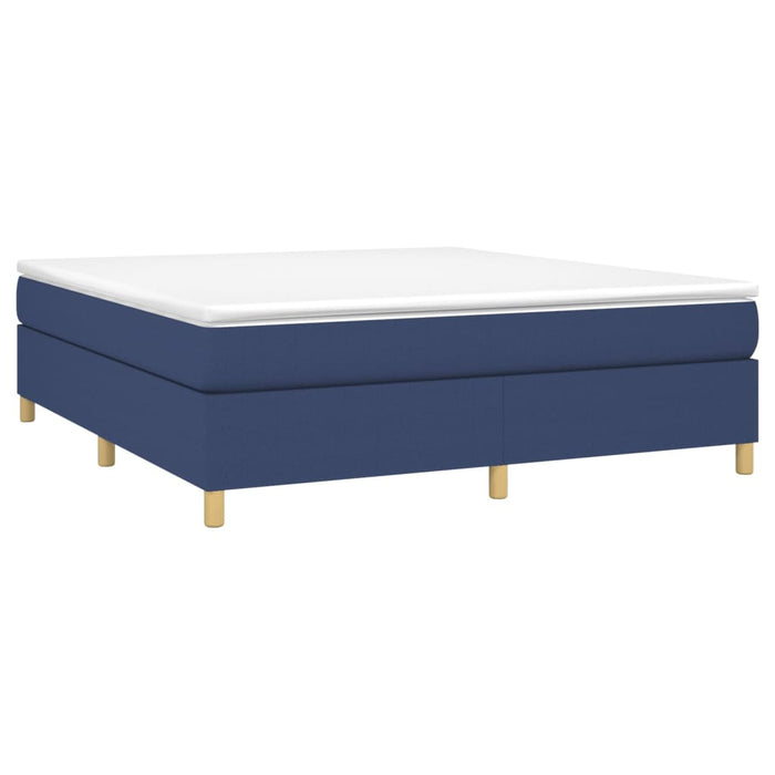 Pat box spring cu saltea, albastru, 180x200 cm, material textil - WALTI WALTI