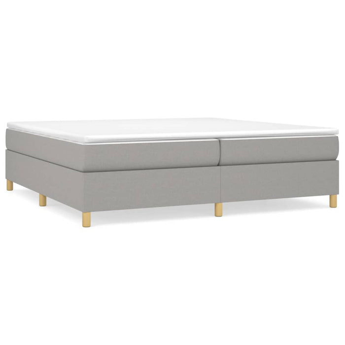 Pat box spring cu saltea, gri deschis, 200x200 cm, textil - WALTI WALTI