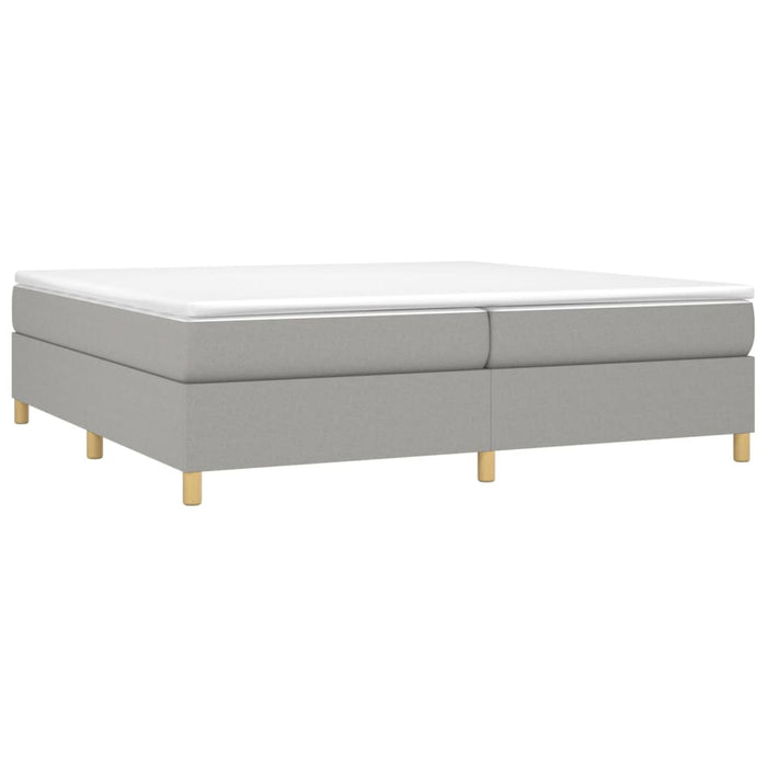 Pat box spring cu saltea, gri deschis, 200x200 cm, textil - WALTI WALTI