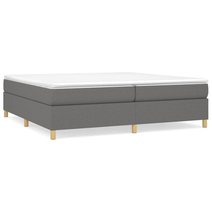 Pat box spring cu saltea, gri închis, 200x200 cm, textil - WALTI WALTI