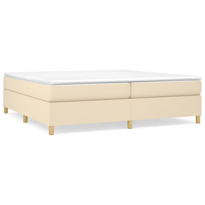 Pat box spring cu saltea, crem, 200x200 cm, textil - WALTI WALTI
