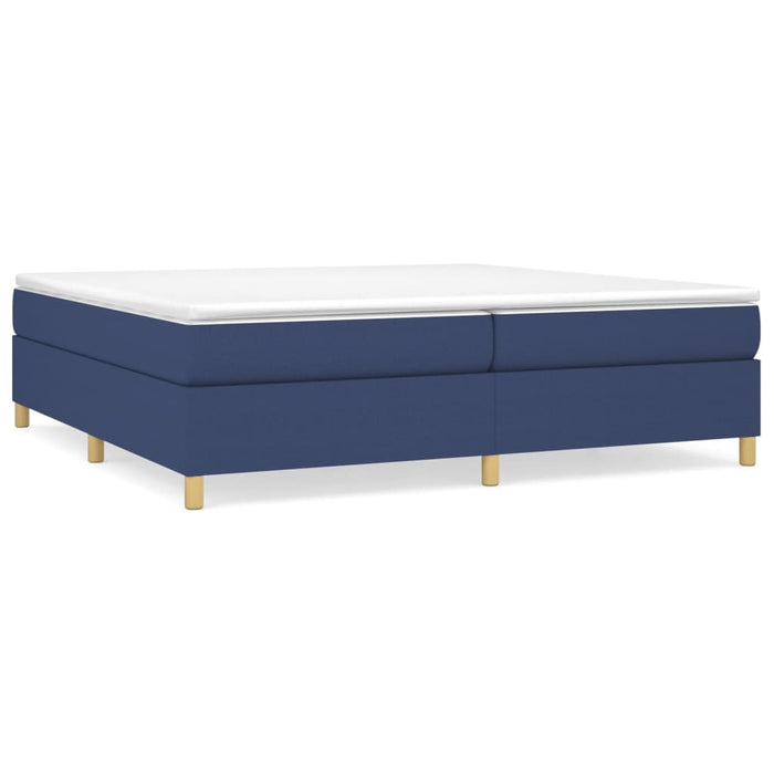 Pat box spring cu saltea, albastru, 200x200 cm, textil - WALTI WALTI