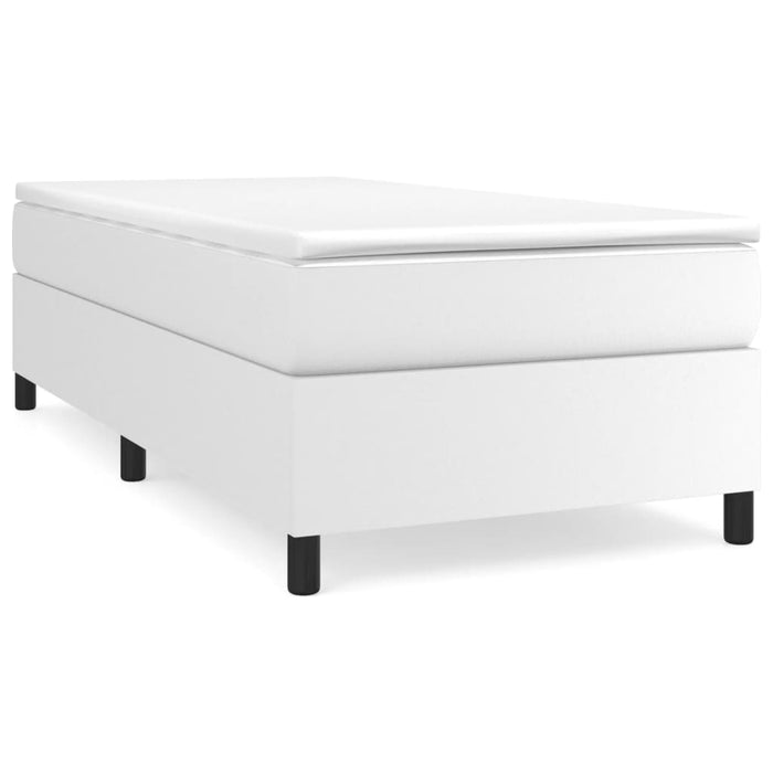 Pat box spring cu saltea, alb, 90x200 cm, piele ecologică - WALTI WALTI