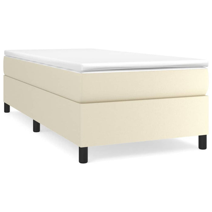 Pat box spring cu saltea, crem, 90x200 cm, piele ecologică - WALTI WALTI