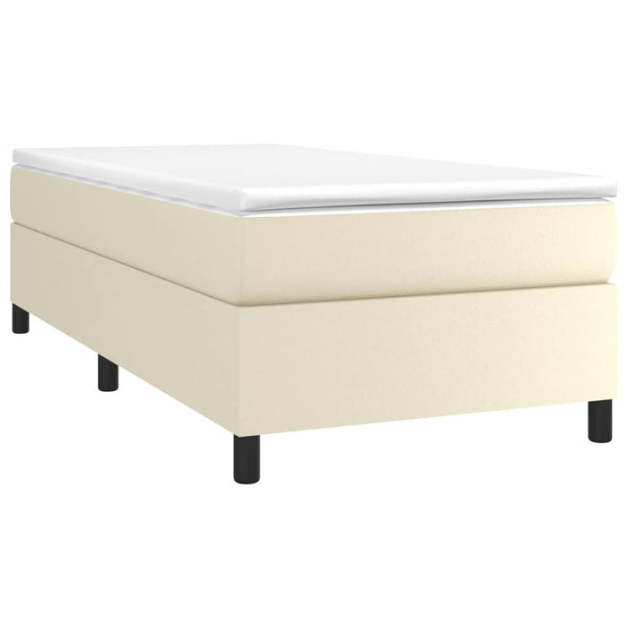 Pat box spring cu saltea, crem, 90x200 cm, piele ecologică - WALTI WALTI