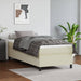 Pat box spring cu saltea, crem, 90x200 cm, piele ecologică - WALTI WALTI