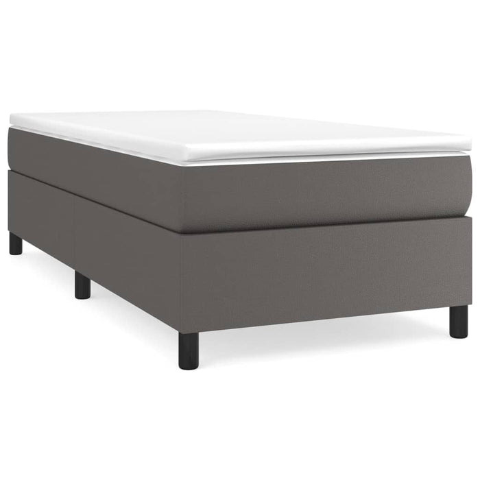 Pat box spring cu saltea, gri, 90x200 cm, piele ecologică - WALTI WALTI