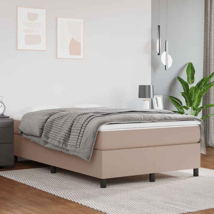 Pat box spring cu saltea, cappuccino, 120x200cm piele ecologică - WALTI WALTI