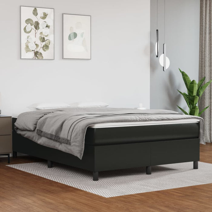 Pat box spring cu saltea, negru, 140x190 cm, piele ecologică - WALTI WALTI