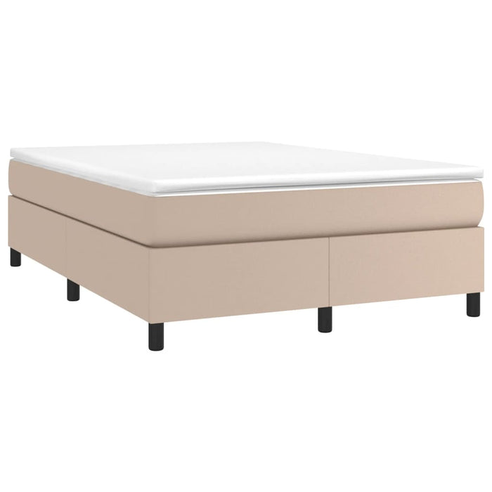 Pat box spring cu saltea, cappuccino, 160x200cm piele ecologică WALTI