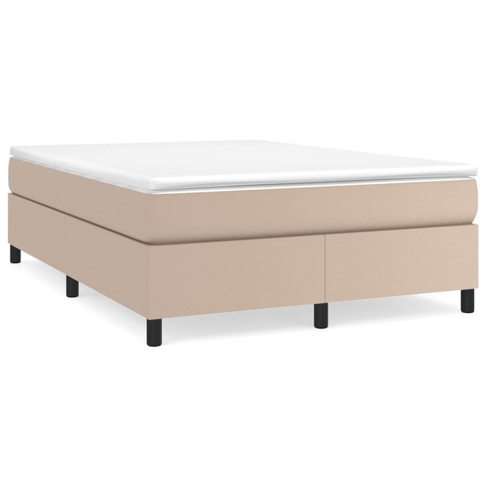 Pat box spring cu saltea, cappuccino, 180x200cm piele ecologică WALTI
