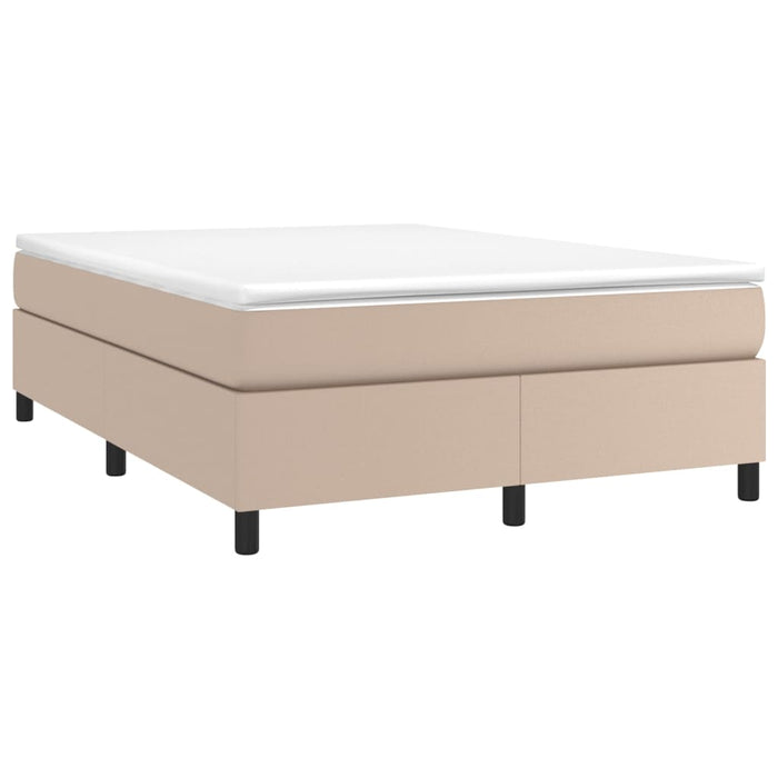 Pat box spring cu saltea, cappuccino, 180x200cm piele ecologică WALTI