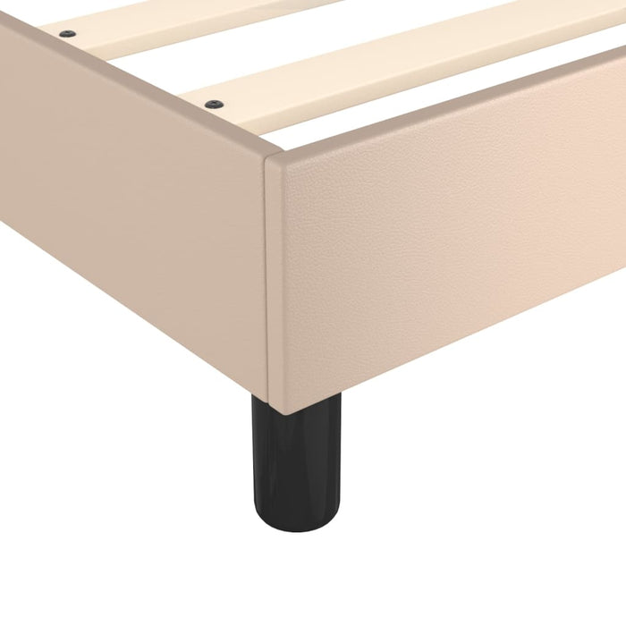 Pat box spring cu saltea, cappuccino, 180x200cm piele ecologică WALTI