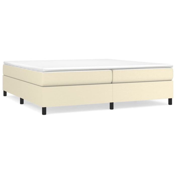 Pat continental cu saltea, crem, 200x200 cm, piele ecologică WALTI