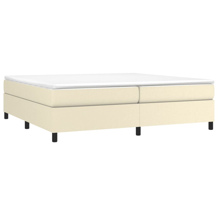 Pat continental cu saltea, crem, 200x200 cm, piele ecologică WALTI