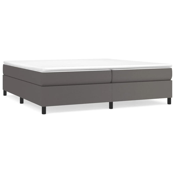 Pat box spring cu saltea, gri, 200x200 cm, piele ecologică - WALTI WALTI