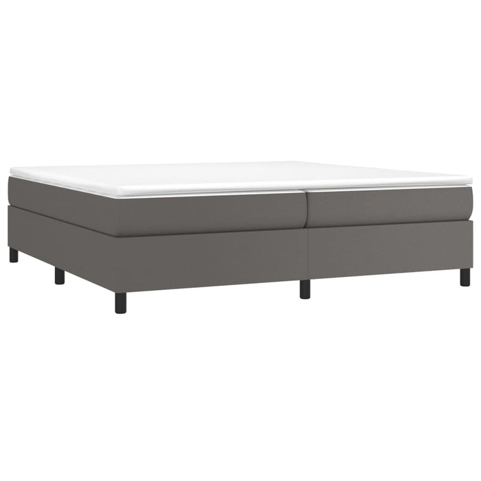 Pat box spring cu saltea, gri, 200x200 cm, piele ecologică - WALTI WALTI