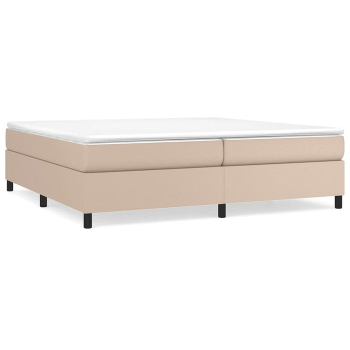 Pat continental cu saltea, cappuccino, 200x200 cm, piele eco WALTI