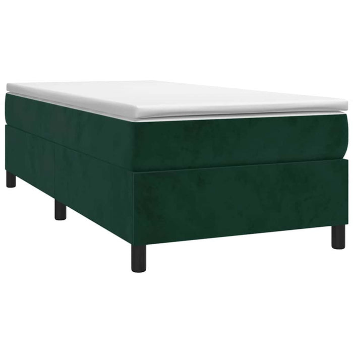 Pat box spring cu saltea, verde închis, 80x200 cm, catifea - WALTI WALTI