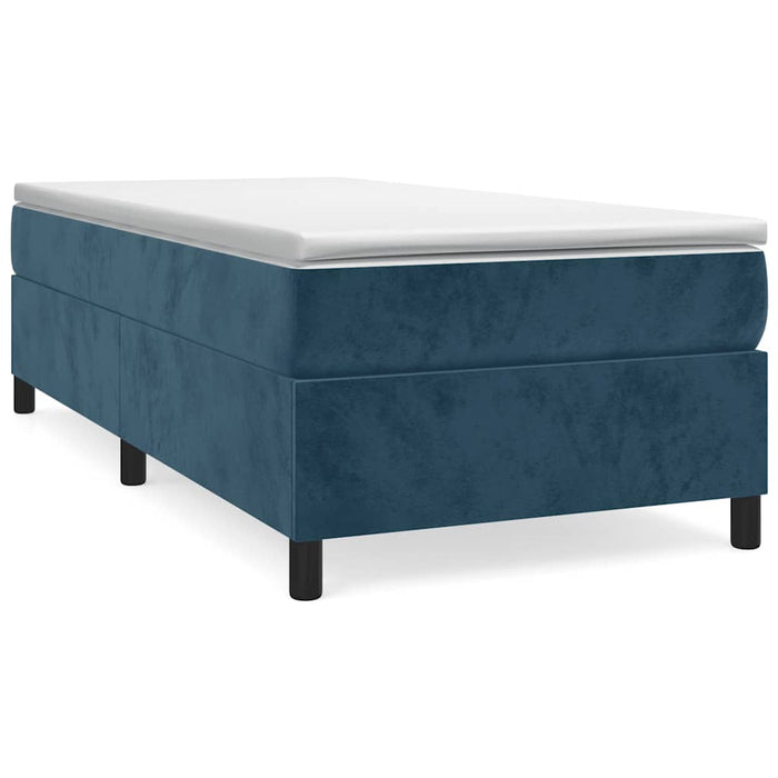 Pat box spring cu saltea, albastru închis, 80x200 cm, catifea - WALTI WALTI