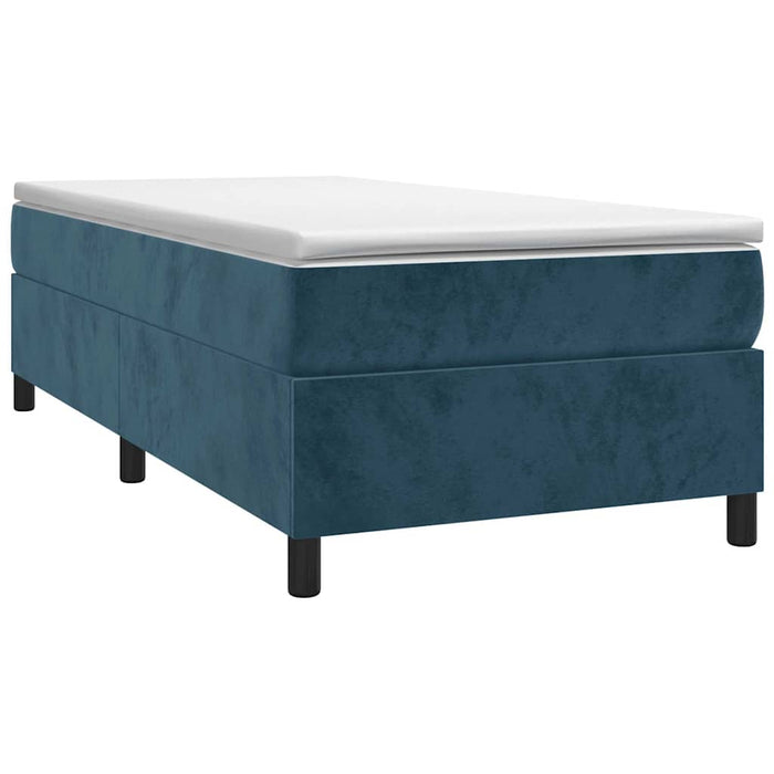 Pat box spring cu saltea, albastru închis, 80x200 cm, catifea - WALTI WALTI